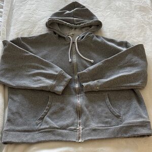 J. Crew Vintage Fleece Gray Zip-Up Hoodie